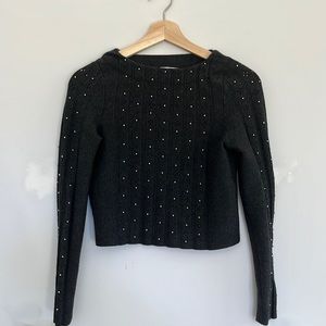 Studded cropped sweater